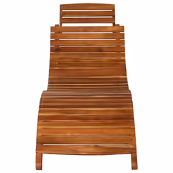 vidaXL 3 Piece Solid Acacia Wood Sunlounger with Tea Table Outdoor Lounge Set - Additional view 4