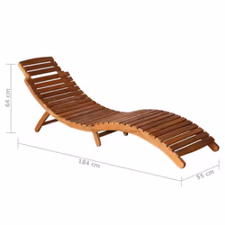 vidaXL 3 Piece Solid Acacia Wood Sunlounger with Tea Table Outdoor Lounge Set - Additional view 9