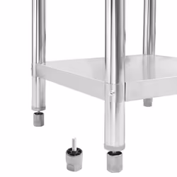 vidaXL Kitchen Work Table 100x85cm Stainless Steel Gastronomy Work Spaces - Additional view 5