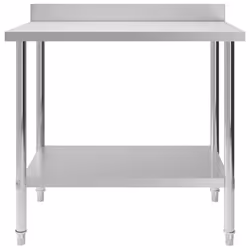 vidaXL Kitchen Work Table with Backsplash 100x93cm Stainless Steel Gastronomy - Additional view 2