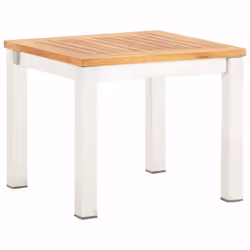 vidaXL Solid Acacia Wood Garden Side Table Stainless Steel Patio Coffee Table