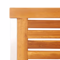 vidaXL 2x Solid Acacia Wood Garden Chairs Stainless Steel Seating Furniture - Additional view 5