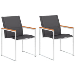 VidaXL 46497 outdoor chair Terrace Acacia wood, Stainless steel, Textile