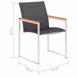 VidaXL 46497 outdoor chair Terrace Acacia wood, Stainless steel, Textile - Additional view 8