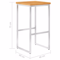 VidaXL 46507 outdoor chair Terrace Acacia wood, Stainless steel - Additional view 8