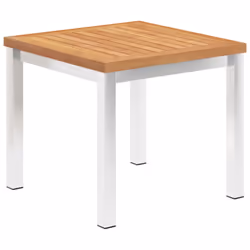vidaXL Solid Teak Wood Garden Side Table Stainless Steel Outdoor furniture