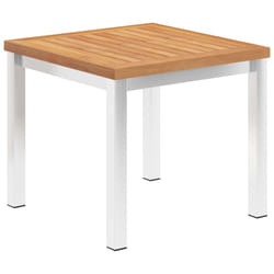 vidaXL Solid Teak Wood Garden Side Table Stainless Steel Outdoor furniture