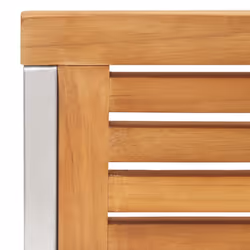vidaXL 2x Solid Teak Wood Garden Chairs Stainless Steel Outdoor Patio Seating - Additional view 5