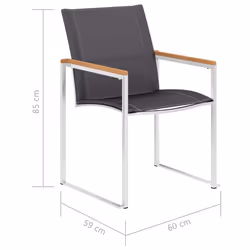 VidaXL 46516 outdoor chair Terrace Stainless steel, Teak, Textile - Additional view 8