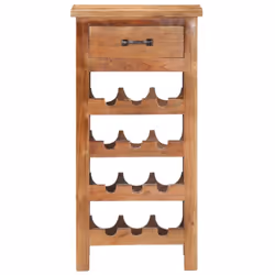vidaXL Solid Acacia Wood Wine Cabinet 40x30x80cm Bottle Rack Holder Sideboard - Additional view 2