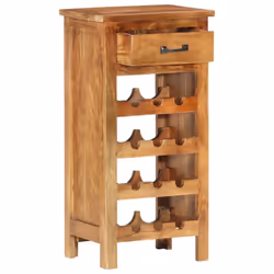 vidaXL Solid Acacia Wood Wine Cabinet 40x30x80cm Bottle Rack Holder Sideboard - Additional view 3