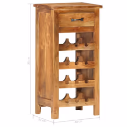vidaXL Solid Acacia Wood Wine Cabinet 40x30x80cm Bottle Rack Holder Sideboard - Additional view 6