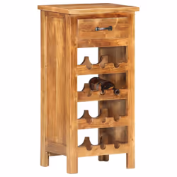 vidaXL Solid Acacia Wood Wine Cabinet 40x30x80cm Bottle Rack Holder Sideboard - Additional view 7