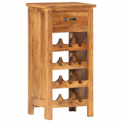 vidaXL Solid Acacia Wood Wine Cabinet 40x30x80cm Bottle Rack Holder Sideboard - Additional view 8