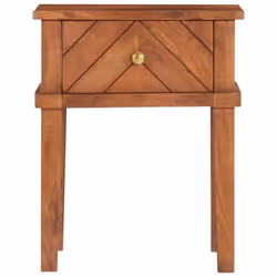 vidaXL Solid Acacia Wood Bedside Cabinet Wooden Nightstand Side Storage Table
