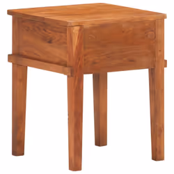 vidaXL Solid Acacia Wood Bedside Cabinet Wooden Nightstand Side Storage Table