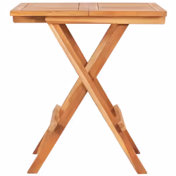 vidaXL 3 Piece Solid Teak Wood Folding Bistro Set Outdoor Patio Furniture