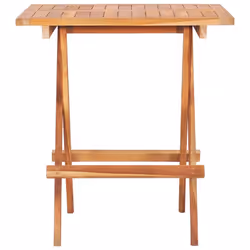vidaXL 3 Piece Solid Teak Wood Folding Bistro Set Outdoor Patio Furniture