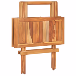 vidaXL 3 Piece Solid Teak Wood Folding Bistro Set Outdoor Patio Furniture - Additional view 4