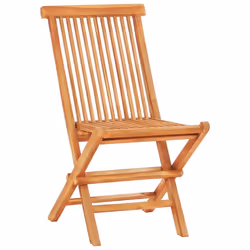 vidaXL 3 Piece Solid Teak Wood Folding Bistro Set Outdoor Patio Furniture - Additional view 5