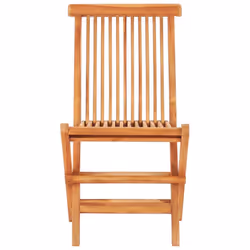 vidaXL 3 Piece Solid Teak Wood Folding Bistro Set Outdoor Patio Furniture - Additional view 6