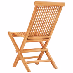 vidaXL 3 Piece Solid Teak Wood Folding Bistro Set Outdoor Patio Furniture - Additional view 8