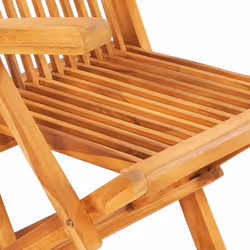 vidaXL 7 Piece Solid Teak Wood Folding Outdoor Dining Set Table and Chair - Additional view 10
