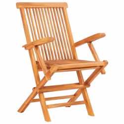 vidaXL 7 Piece Solid Teak Wood Folding Outdoor Dining Set Table and Chair - Additional view 6