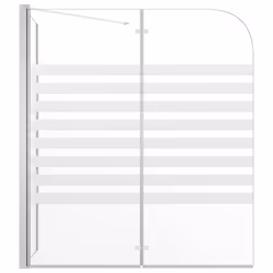 vidaXL Bath Enclosure 68cm Tempered Glass Stripe Bathroom Shower Screen Panel