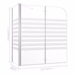 vidaXL Bath Enclosure 68cm Tempered Glass Stripe Bathroom Shower Screen Panel - Additional view 4
