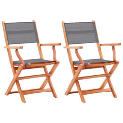 VidaXL 48690 outdoor chair Terrace Padded seat Eucalyptus Grey
