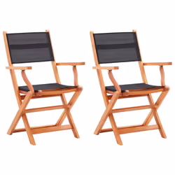 VidaXL 48692, Terrace, Padded seat, Eucalyptus, Black, 110 kg, 540 mm