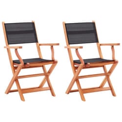 VidaXL 48692 outdoor chair Terrace Padded seat Eucalyptus Black