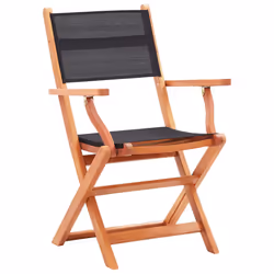 VidaXL 48692 outdoor chair Terrace Padded seat Eucalyptus Black