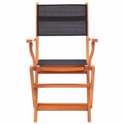 VidaXL 48692 outdoor chair Terrace Padded seat Eucalyptus Black