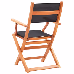 VidaXL 48692 outdoor chair Terrace Padded seat Eucalyptus Black - Additional view 5