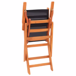 VidaXL 48692 outdoor chair Terrace Padded seat Eucalyptus Black - Additional view 6
