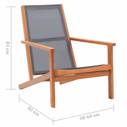 VidaXL 48695 outdoor chair Terrace Padded seat Eucalyptus Grey - Additional view 7