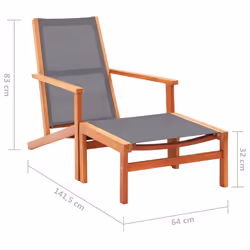 VidaXL 48696 outdoor chair Terrace Eucalyptus Grey - Additional view 8