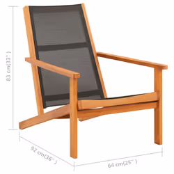 VidaXL 48699 outdoor chair Terrace Padded seat Eucalyptus Black - Additional view 6