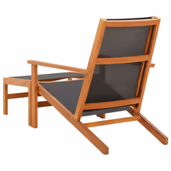 VidaXL 48700 outdoor chair Terrace Eucalyptus Black - Additional view 4