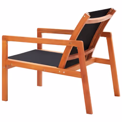 VidaXL 48701 outdoor chair Terrace Padded seat Eucalyptus Black - Additional view 4