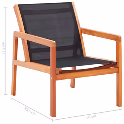 VidaXL 48701 outdoor chair Terrace Padded seat Eucalyptus Black - Additional view 7