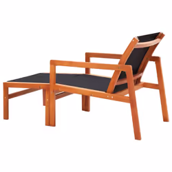 VidaXL 48702 outdoor chair Terrace Eucalyptus Black - Additional view 4