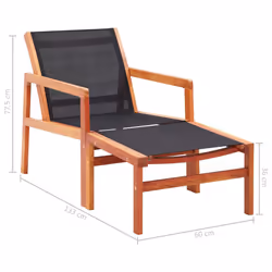 VidaXL 48702 outdoor chair Terrace Eucalyptus Black - Additional view 8