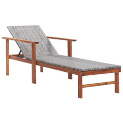 VidaXL 48704 outdoor chair Lounge Padded seat Acacia wood, Polyethylene, Rattan Grey