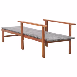 VidaXL 48704 outdoor chair Lounge Padded seat Acacia wood, Polyethylene, Rattan Grey - Additional view 4