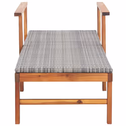 VidaXL 48704 outdoor chair Lounge Padded seat Acacia wood, Polyethylene, Rattan Grey - Additional view 6