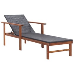 VidaXL 48706 outdoor chair Lounge Padded seat Acacia wood, Polyethylene, Rattan Black