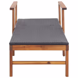 VidaXL 48706 outdoor chair Lounge Padded seat Acacia wood, Polyethylene, Rattan Black - Additional view 6